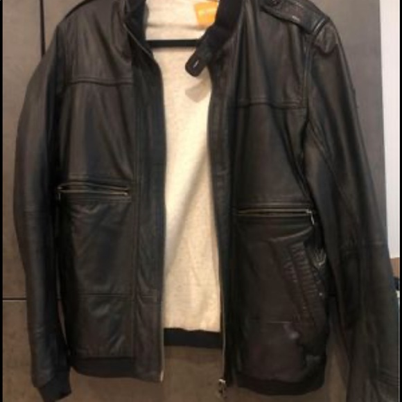 BOSS Orange bomber style leather jacket - Picture 2 of 2